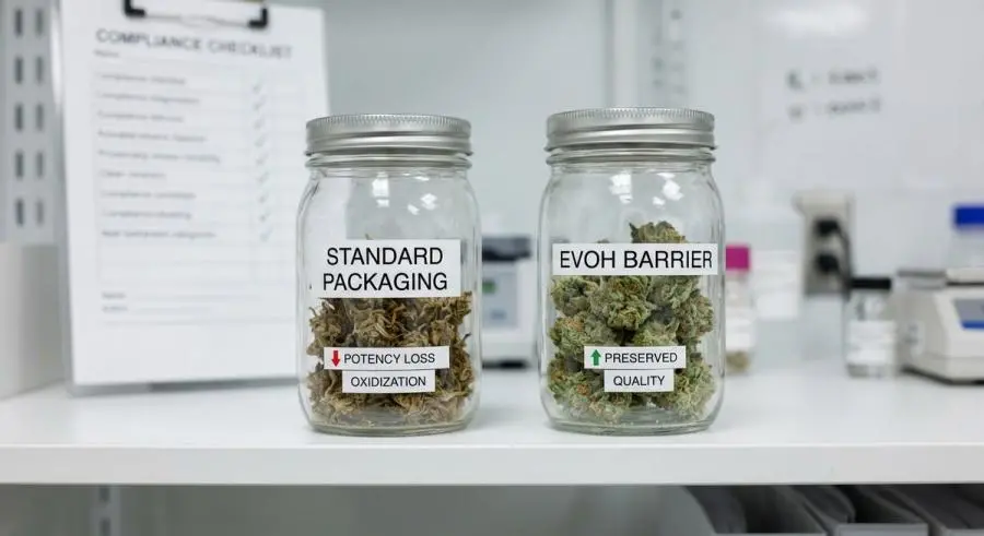Laboratory comparison of cannabis flower preservation with standard packaging versus EVOH barrier packaging