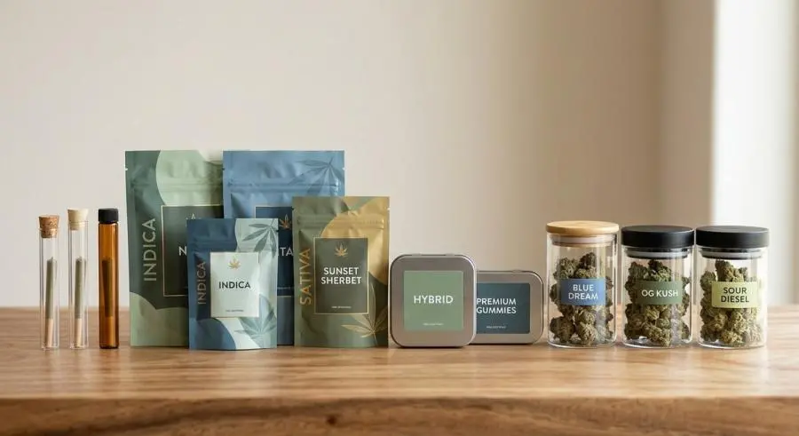 Comparison of different cannabis packaging types Mylar bags jars tins and tubes