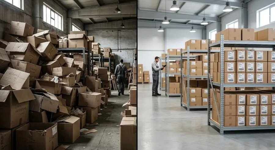 Inventory management contrast between bulk excess and lean efficient ordering