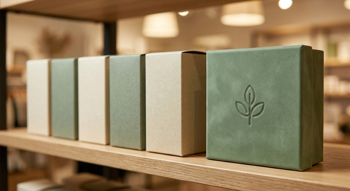 Premium custom box standing out on a retail shelf